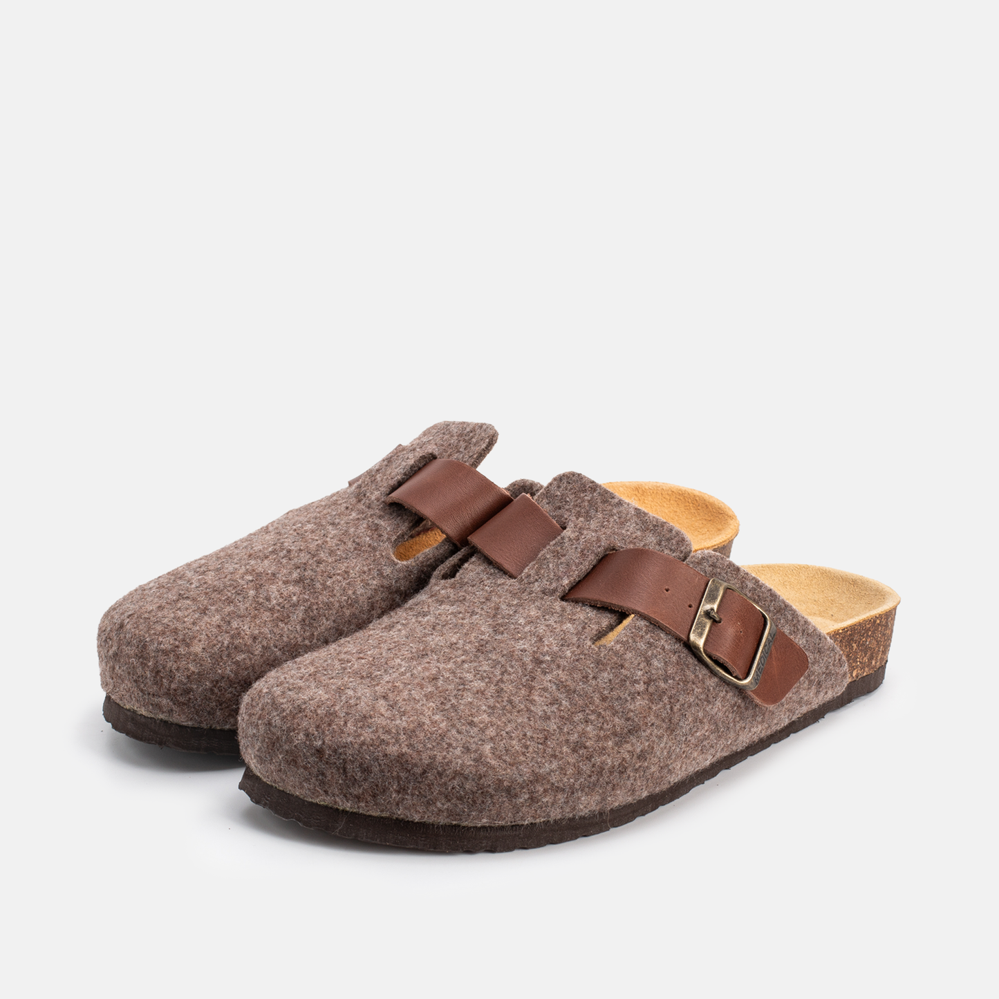 Sabot Pantoufle Tabac – Bride Cuir