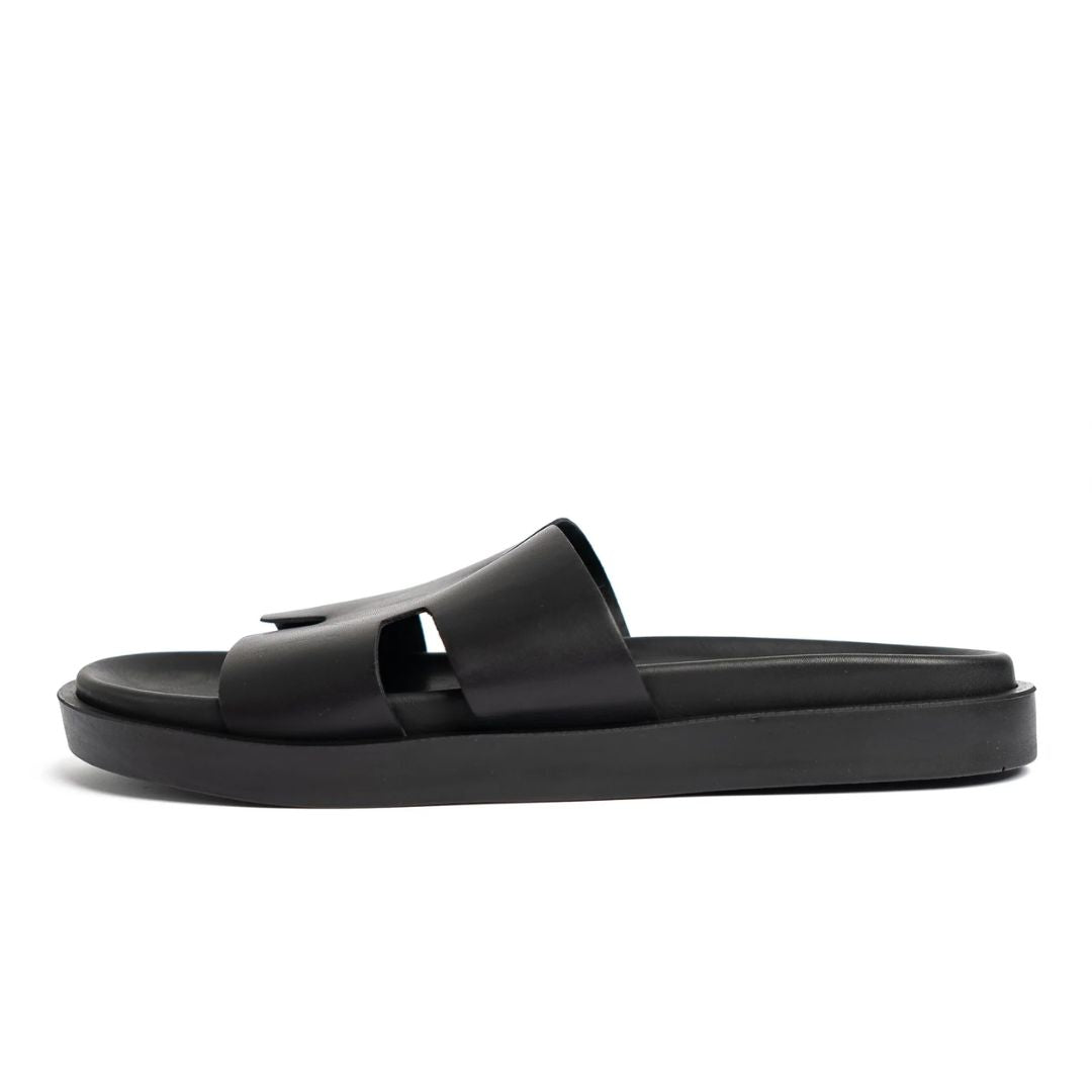 Azurino Sandales Cuir Noir