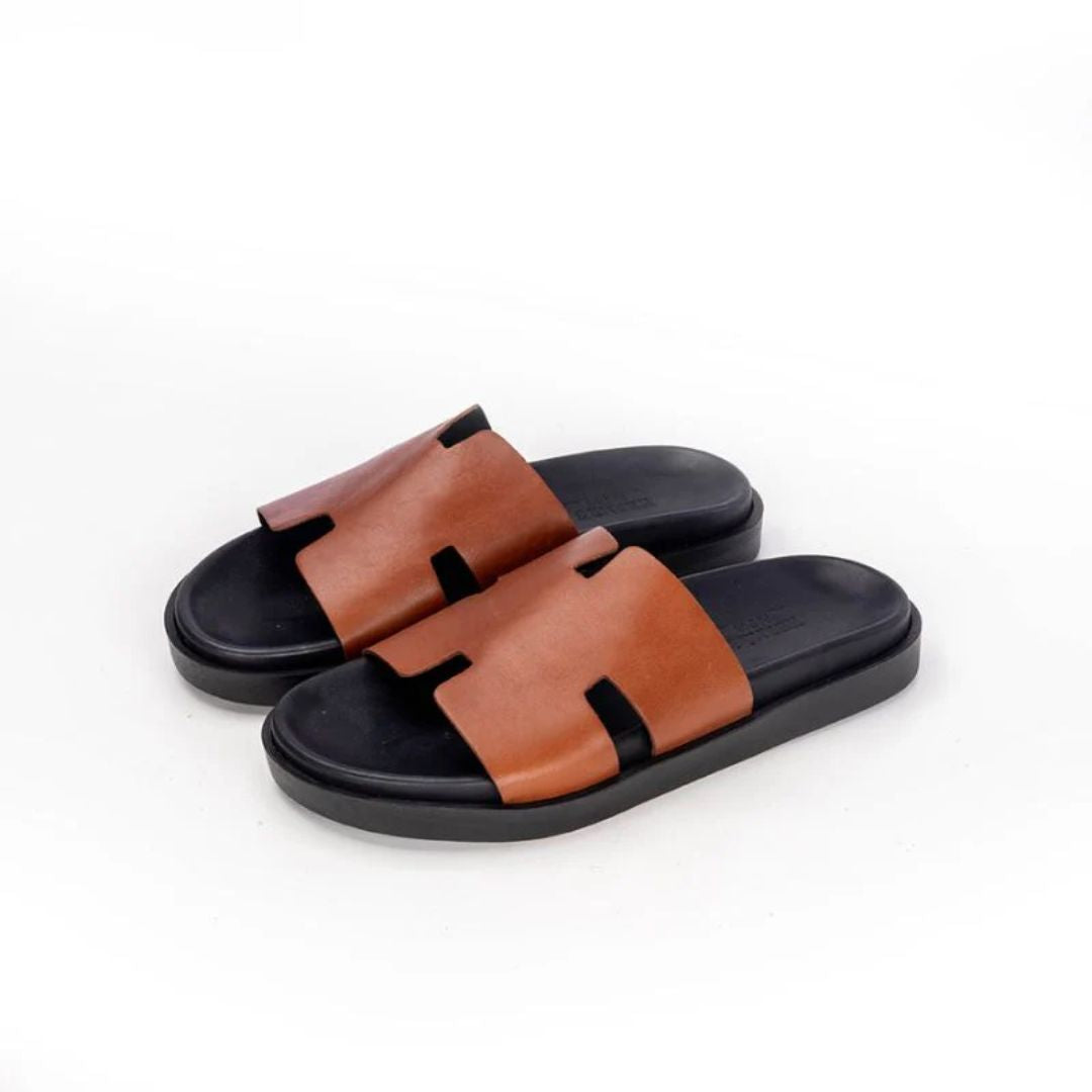 Azurino Sandales Cuir Marron