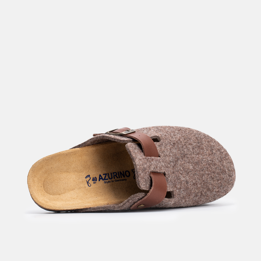 Sabot Pantoufle Tabac – Bride Cuir