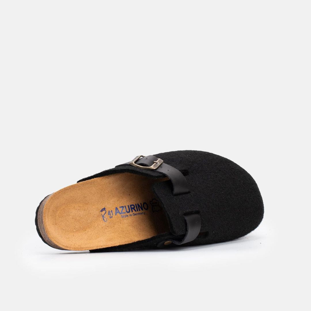 Sabot Pantoufle Noir - Bride Cuir