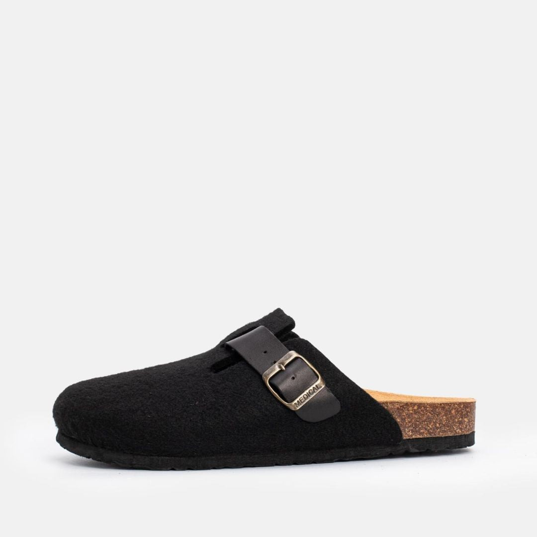 Sabot Pantoufle Noir - Bride Cuir