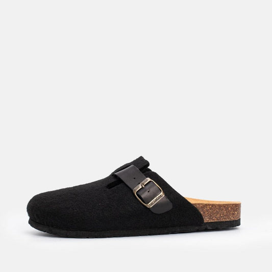 Sabot Pantoufle Noir - Bride Cuir