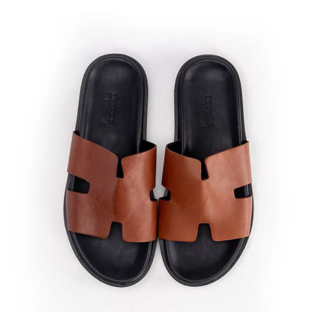 Azurino Sandales Cuir Marron